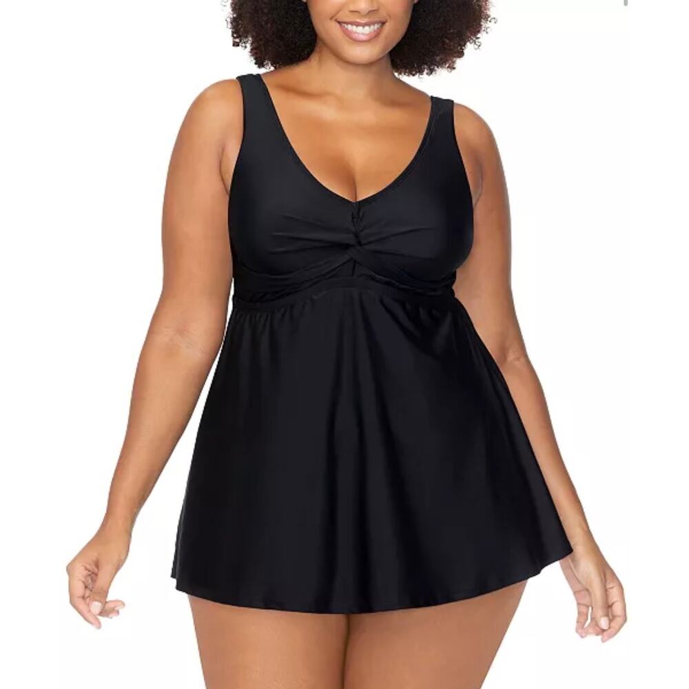 Raisins Curve Black Lucia Swimdress One Piece Swim Dress 22W NWT